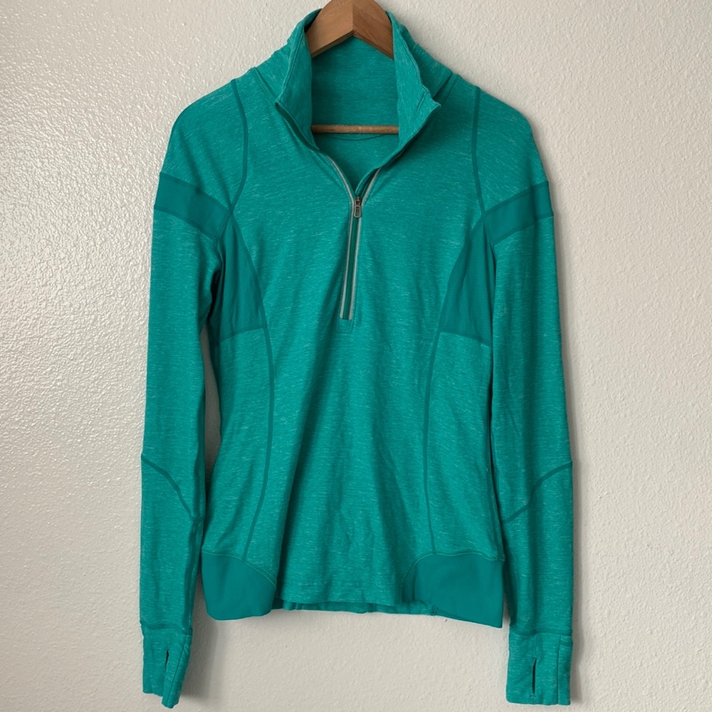 Lululemon 10 Teal 1/4 Zip Pullover Jacket